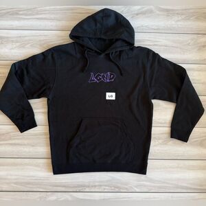 LGND Supply Co Purple Graffiti Hoodie Black Large NWT